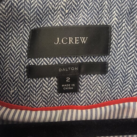 J Crew women blazer size 2 blue / white Dalton line used great condition - Picture 4 of 6